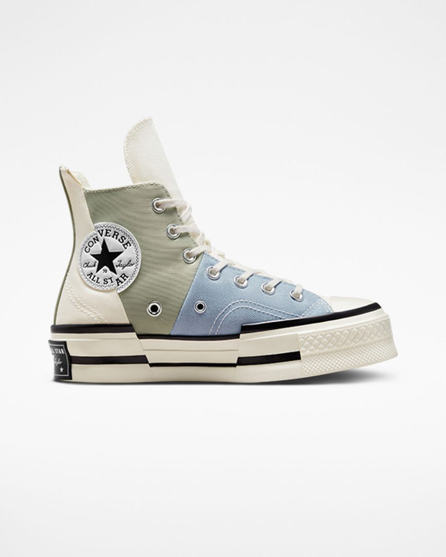 Zapatillas Altas Converse Chuck 70 Plus Material Mashup Mujer Verde Oliva | PE 574E0P